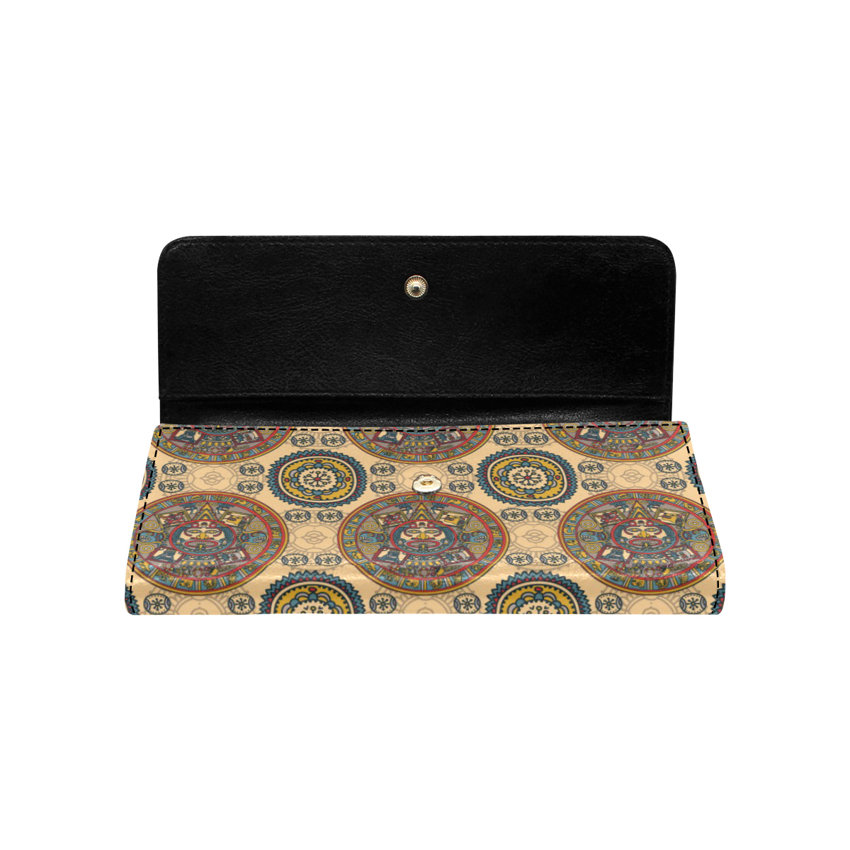 Calendar Aztec Pattern Print Design 02 Women's Trifold Wallet