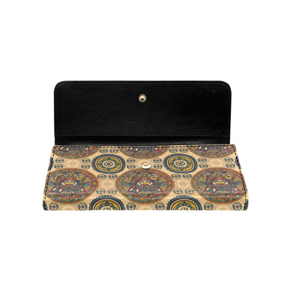 Calendar Aztec Pattern Print Design 02 Women's Trifold Wallet
