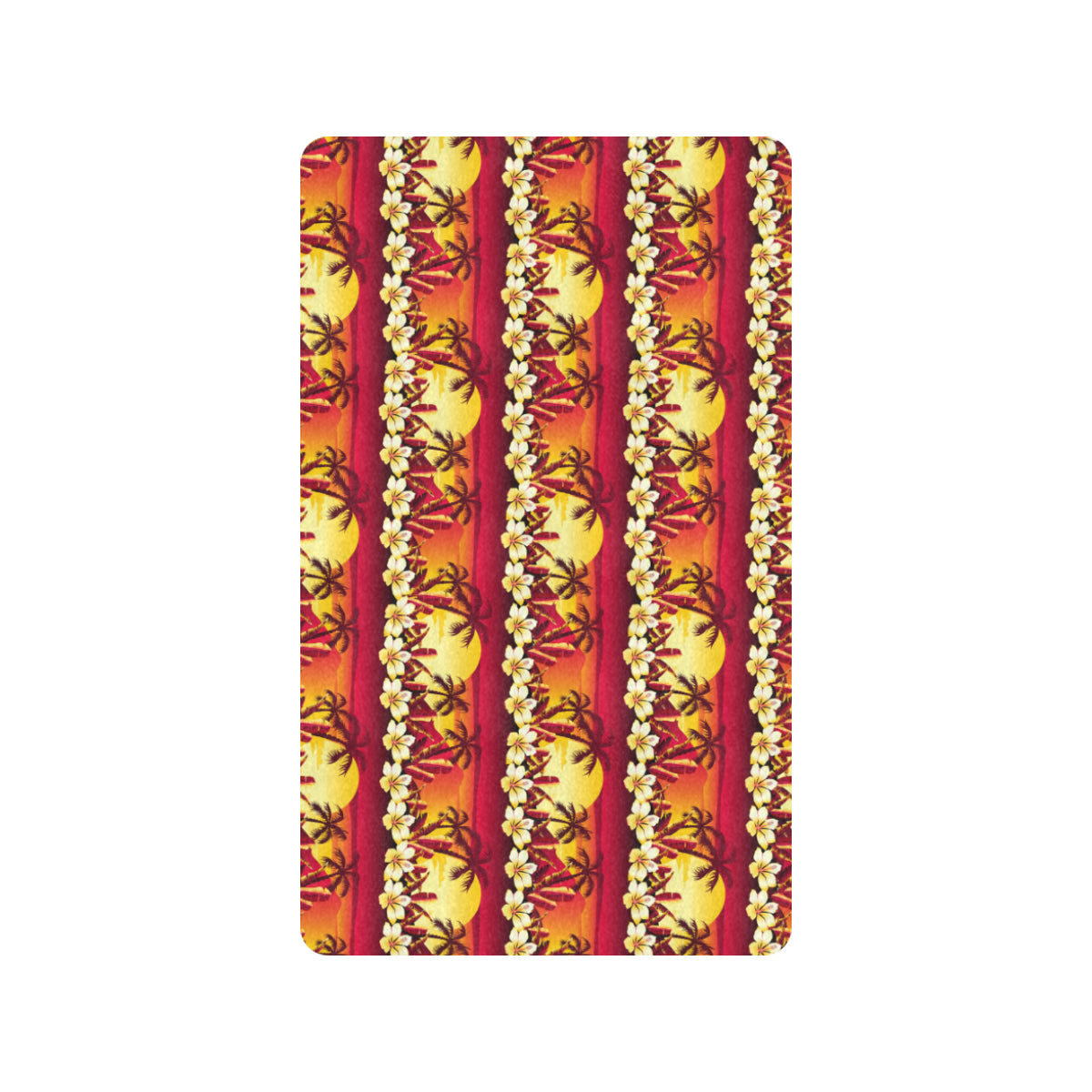 Hawaiian Tropical Sunset Hibiscus Print Rubber Doormat