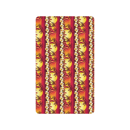 Hawaiian Tropical Sunset Hibiscus Print Rubber Doormat