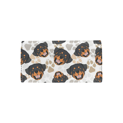 Rottweiler Pattern Print Design A03 Women's Trifold Wallet