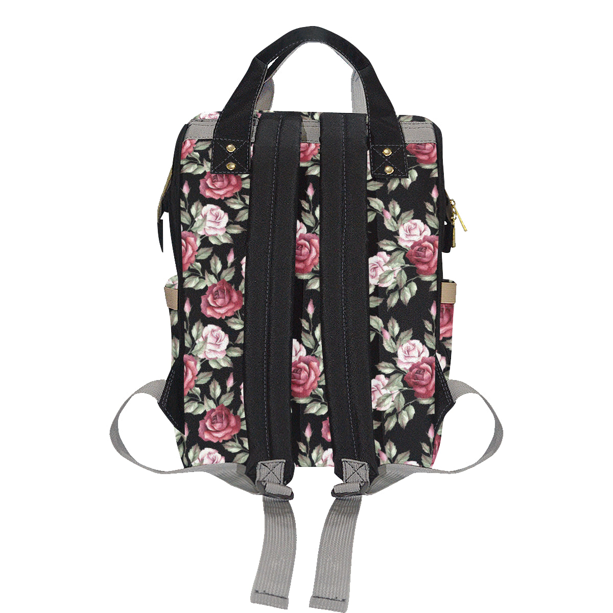 Rose Red Pink Pattern Print Design RO03 Diaper Bag Backpack
