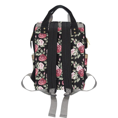 Rose Red Pink Pattern Print Design RO03 Diaper Bag Backpack