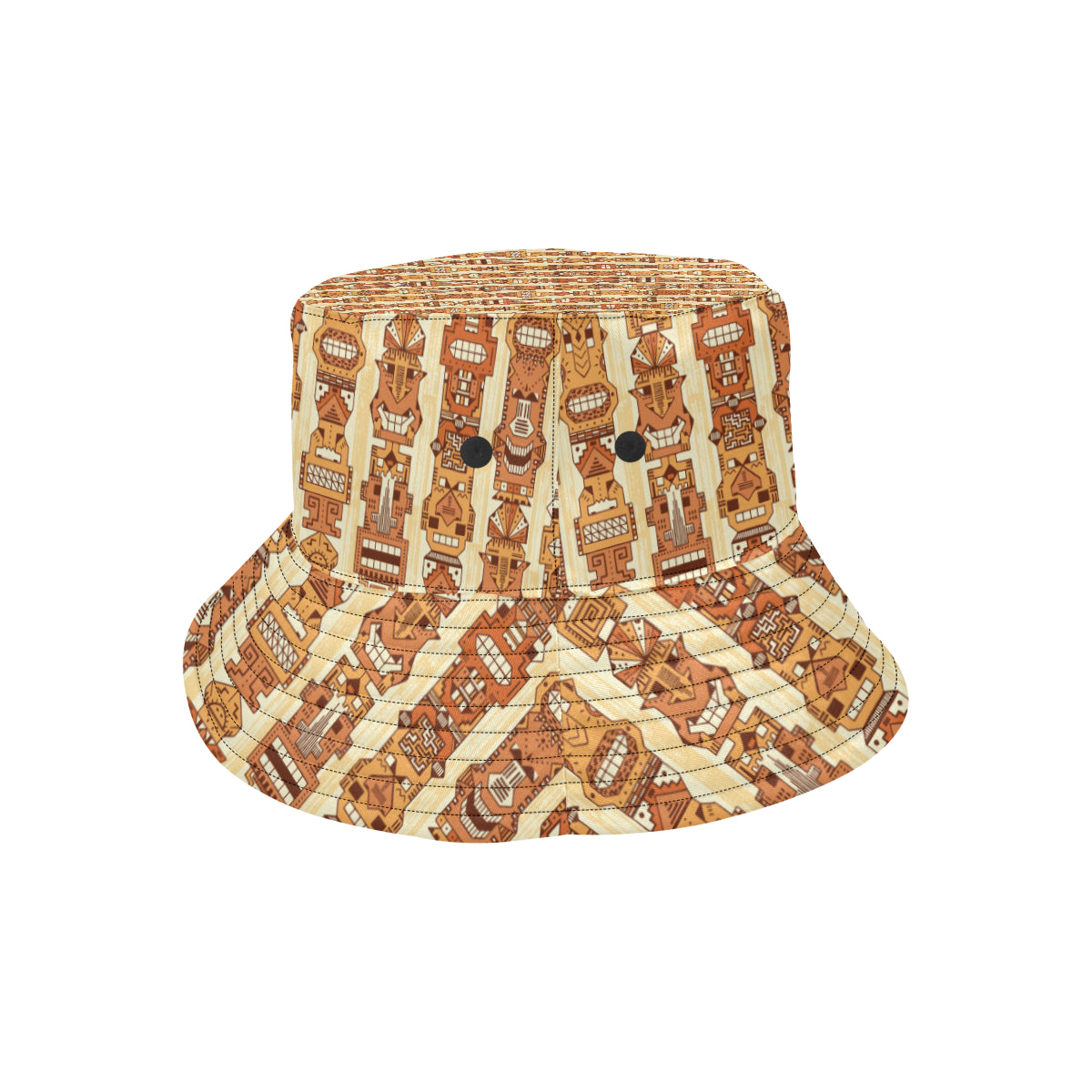 Tiki Orange Vertical Pattern Unisex Bucket Hat