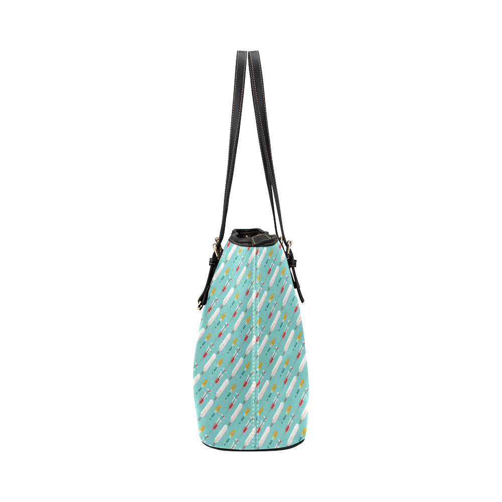 Phlebotomist Medical Print Leather Tote Bag