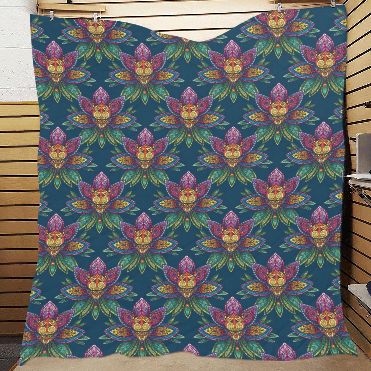 lotus Boho Pattern Print Design LO04 Premium Quilt
