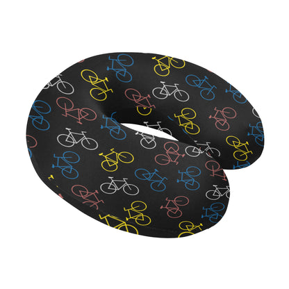 Bicycle Pattern Print Design 03 U-Shaped Travel Neck Pillow