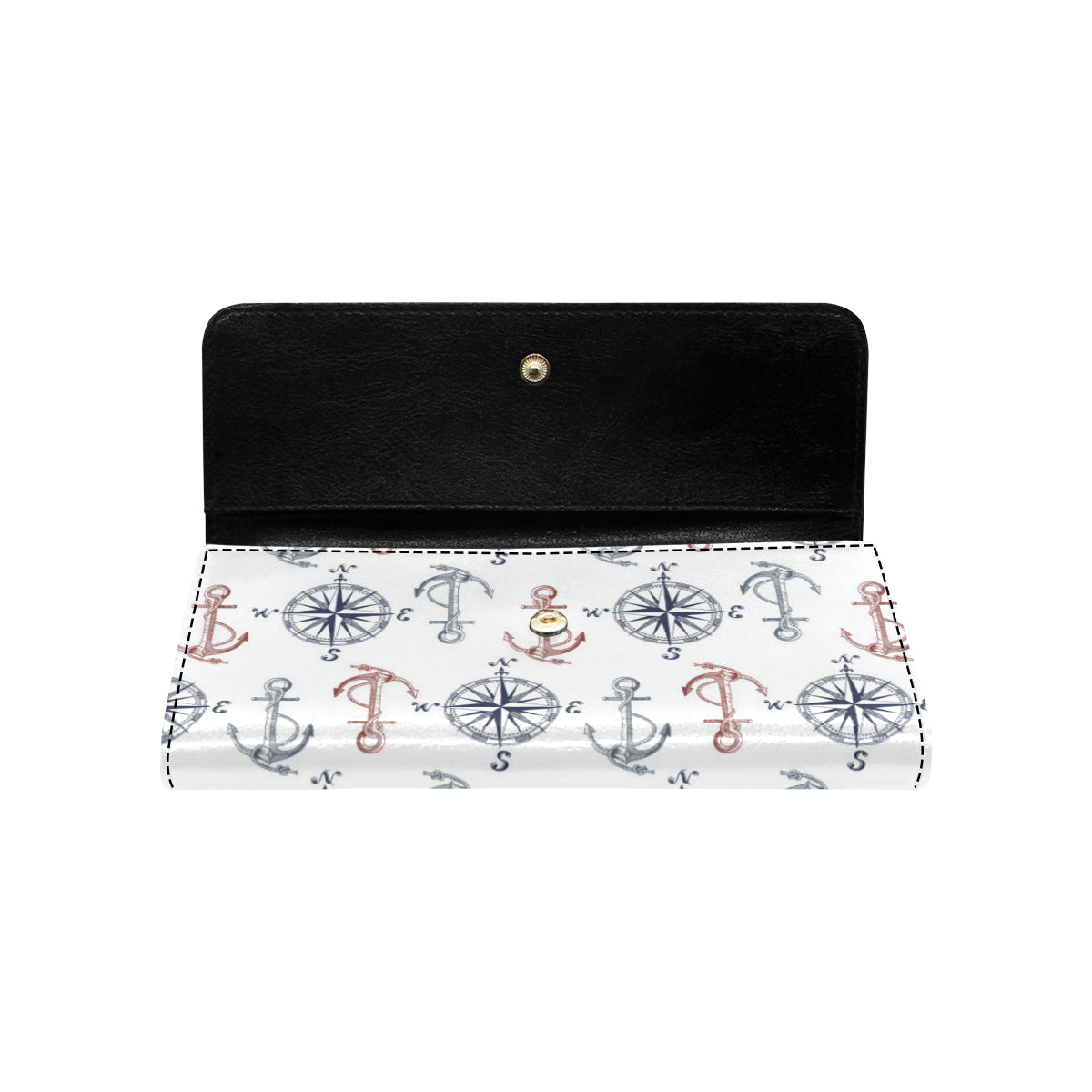 Anchor Pattern Print Design 06 Women's Trifold Wallet