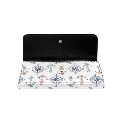 Anchor Pattern Print Design 06 Women's Trifold Wallet