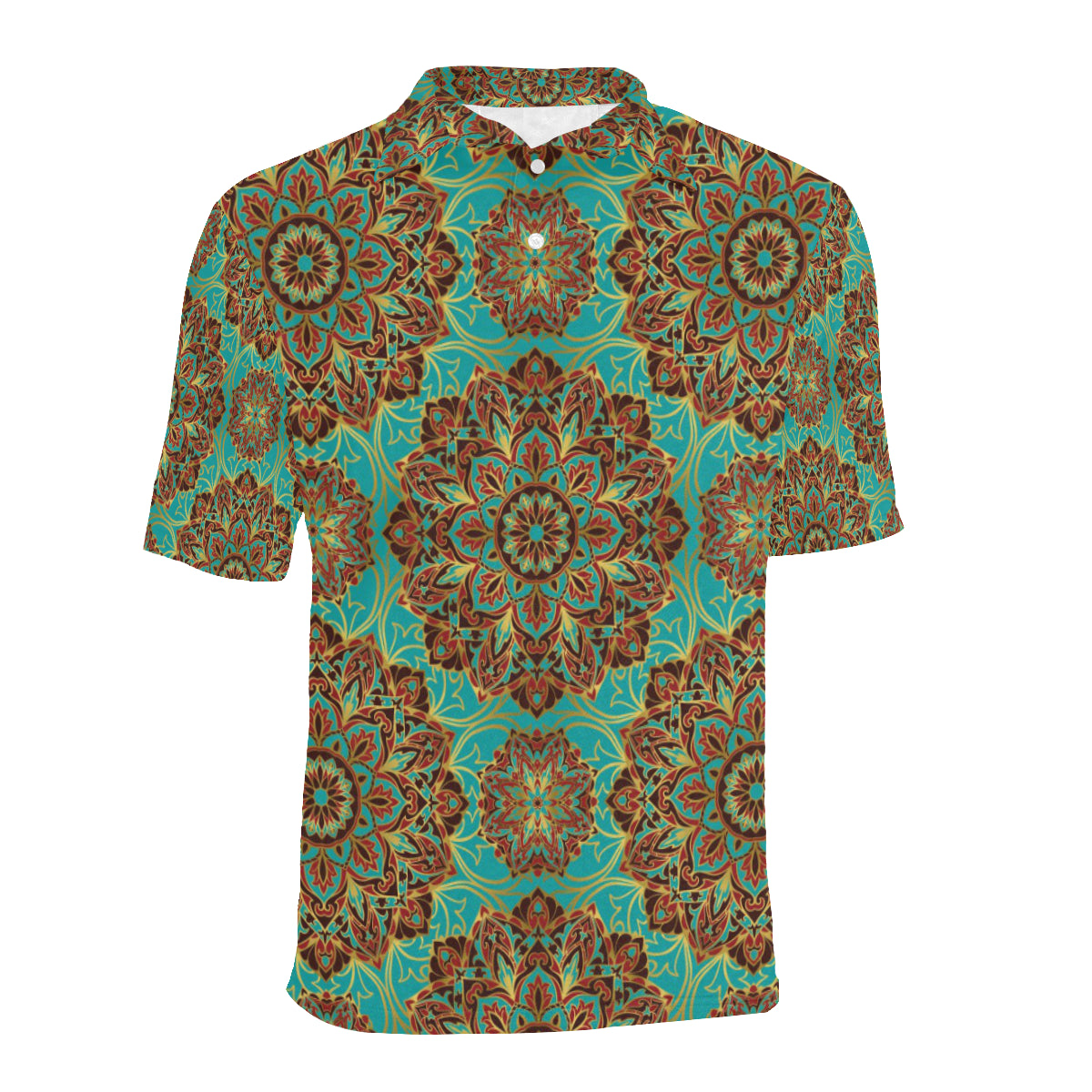 Medallion Pattern Print Design 02 Men Polo Shirt