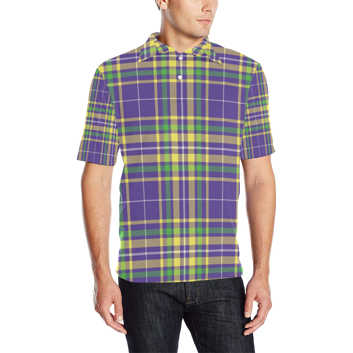 Mardi Gras Pattern Print Design 010 Men Polo Shirt