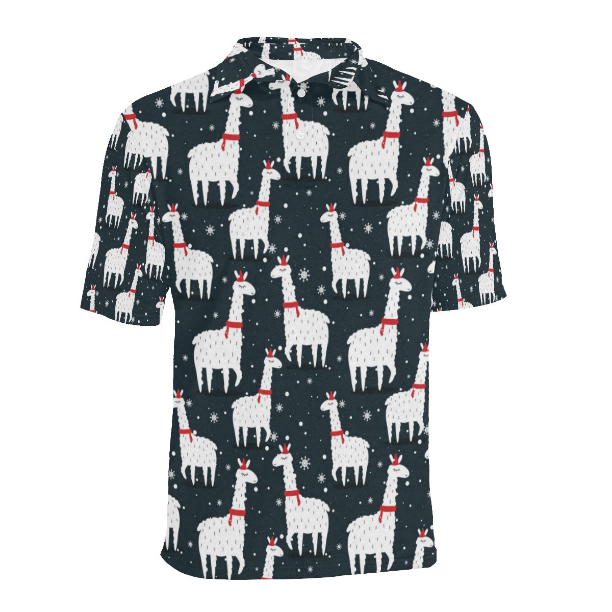 Alpaca Pattern Print Design 04 Men Polo Shirt