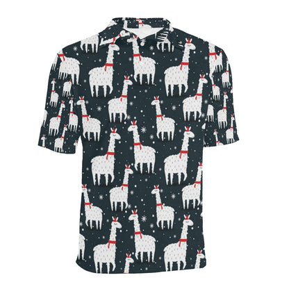 Alpaca Pattern Print Design 04 Men Polo Shirt