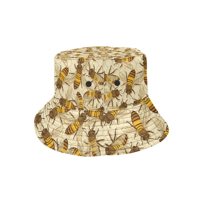 Bee Pattern Print Design BEE05 Unisex Bucket Hat