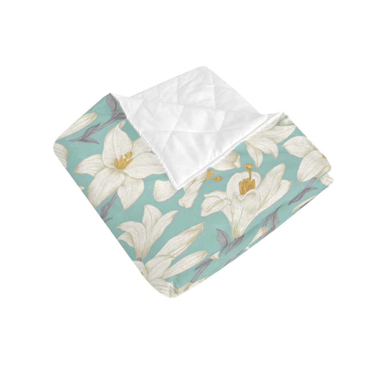 Lily Pattern Print Design 02 Premium Quilt