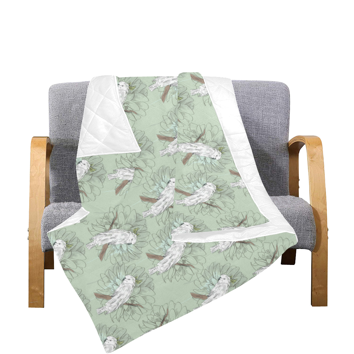 Cockatiel Pattern Print Design 01 Premium Quilt
