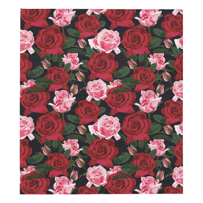 Rose Red Pink Pattern Print Design RO01 Premium Quilt