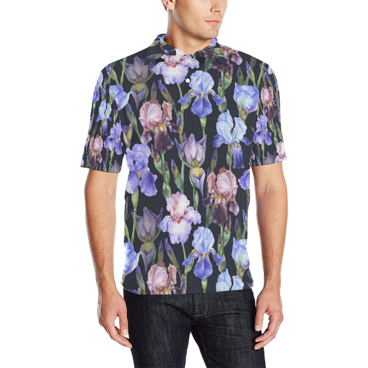 Iris Pattern Print Design IR04 Men Polo Shirt