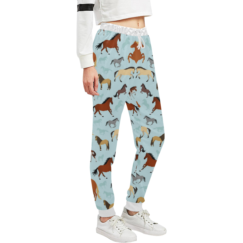 Horse Cute Themed Pattern Print Unisex Sweatpants