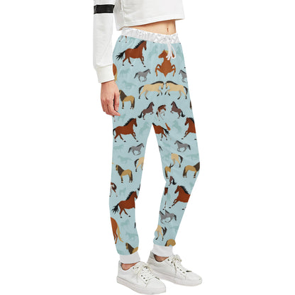 Horse Cute Themed Pattern Print Unisex Sweatpants