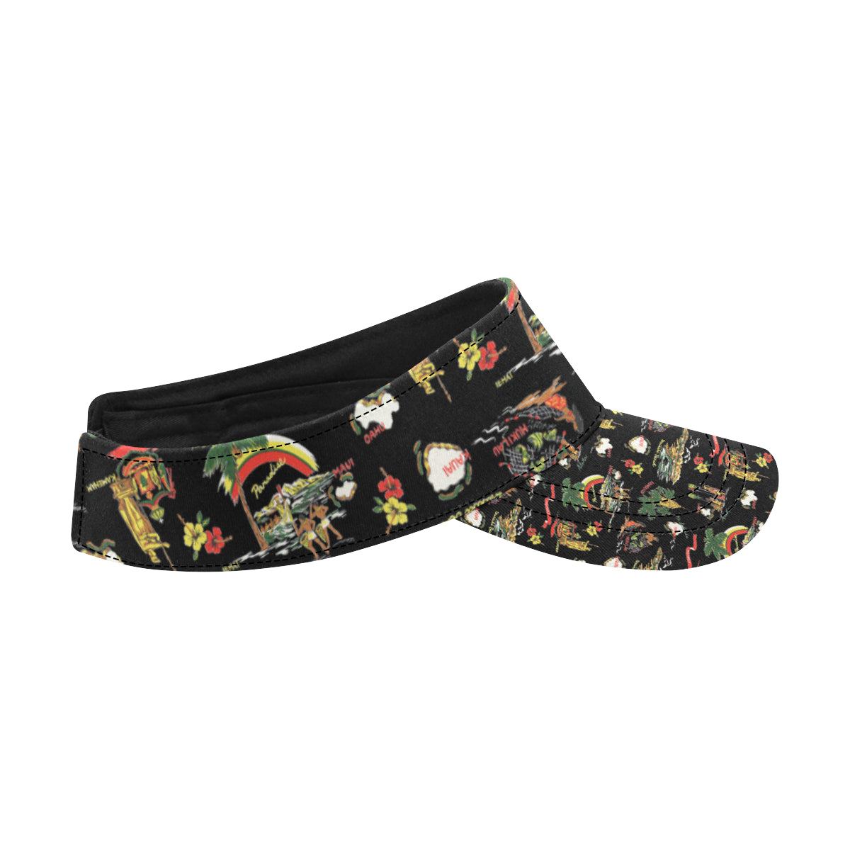 Hawaiian Island Themed Print Unisex Sun Visor