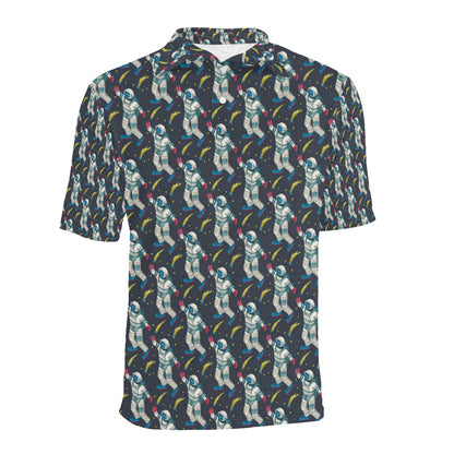 Astronaut Pattern Print Design 04 Men Polo Shirt