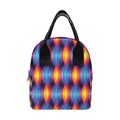 Flame Fire Blue Design Print Insulated Lunch Bag