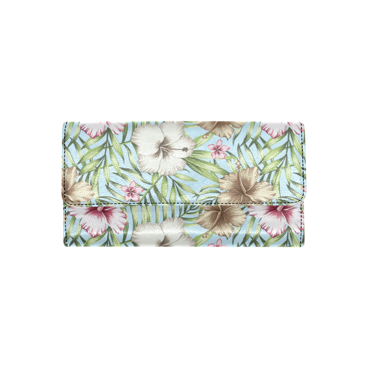 Tropical Flower Pattern Print Design TF05 Women's Trifold Wallet