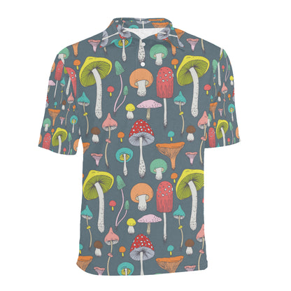 Mushroom Pattern Print Design A03 Men Polo Shirt