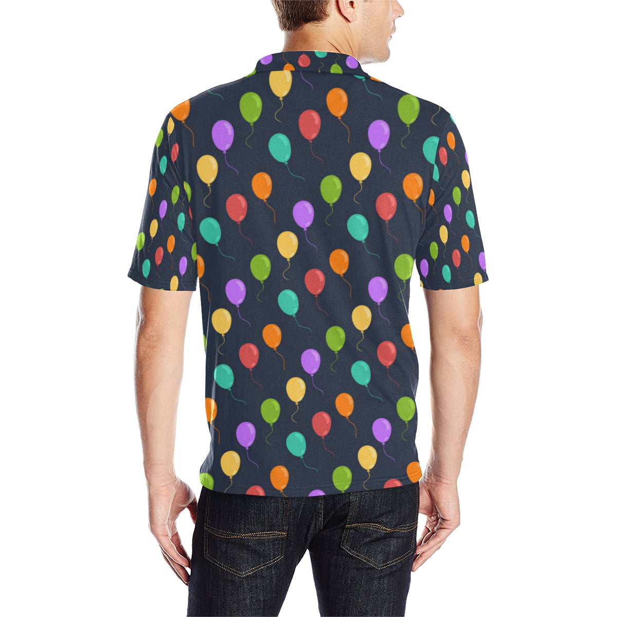 Ballon Colorful Pattern Print Design 03 Men Polo Shirt