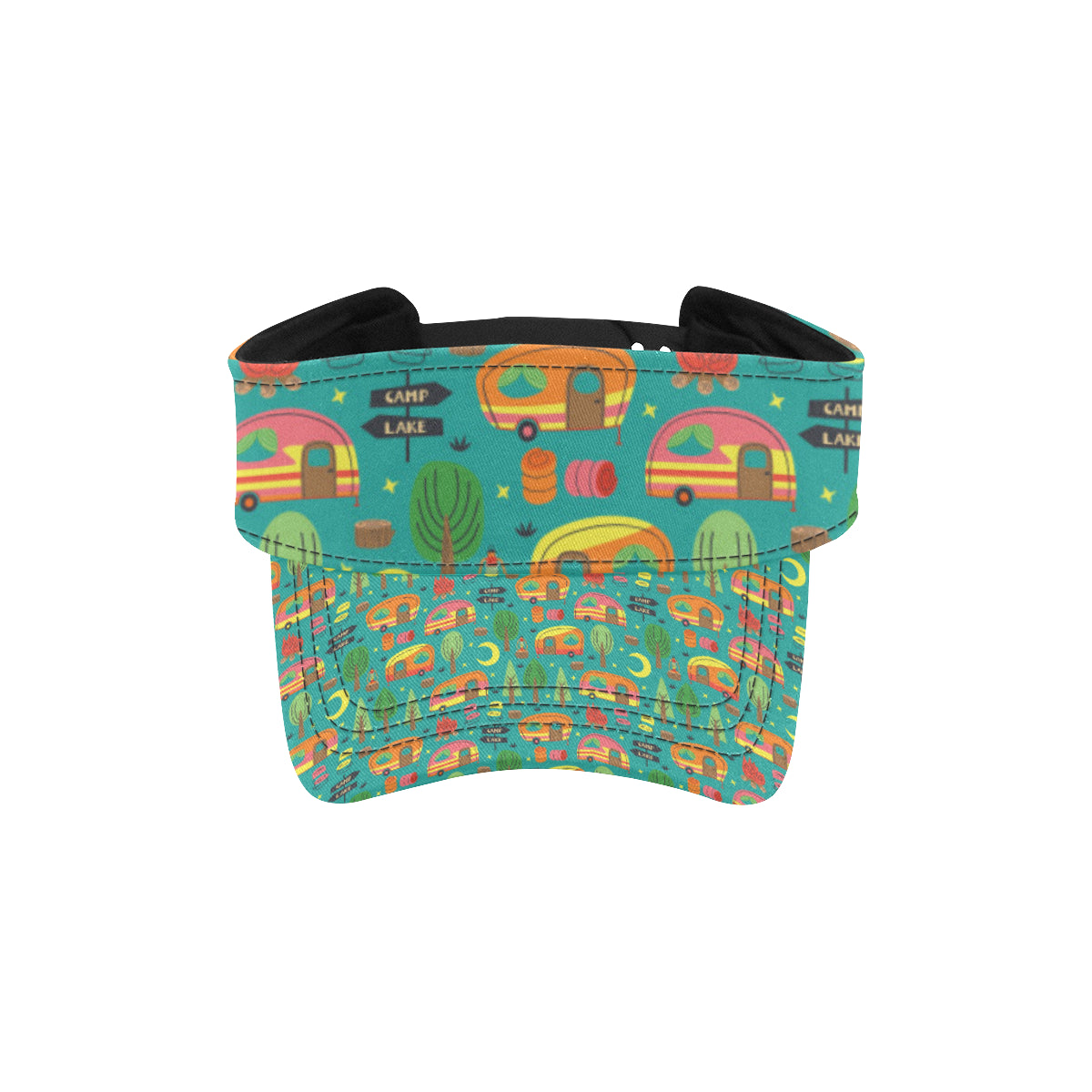 Camping Camper Pattern Print Design 05 Unisex Sun Visor