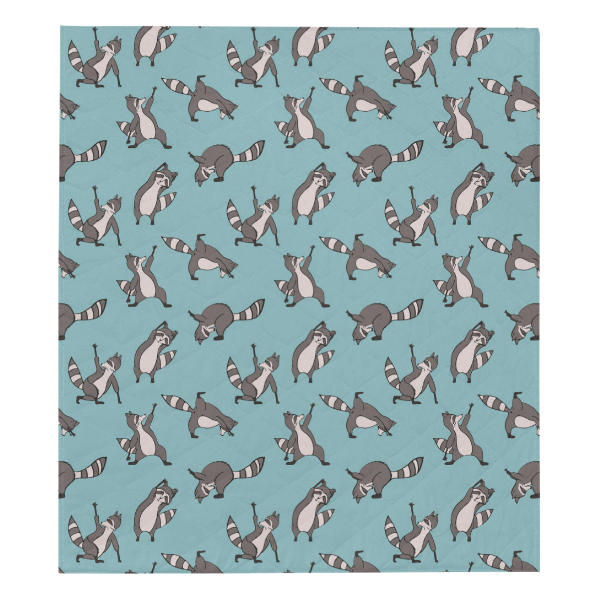 Raccoon Pattern Print Design A07 Premium Quilt