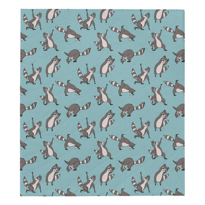 Raccoon Pattern Print Design A07 Premium Quilt