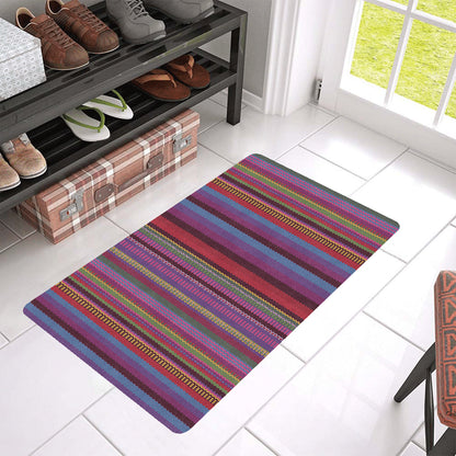 Serape Stripe Print Rubber Doormat