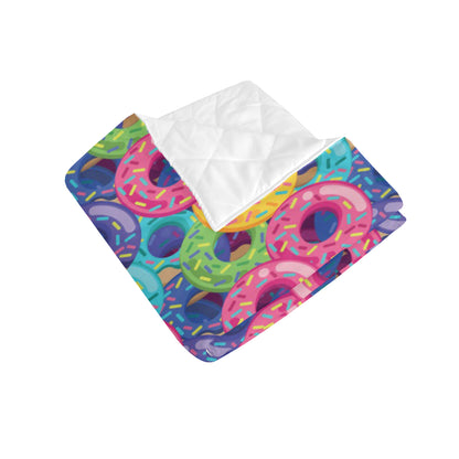 Donut Pattern Print Design DN010 Premium Quilt
