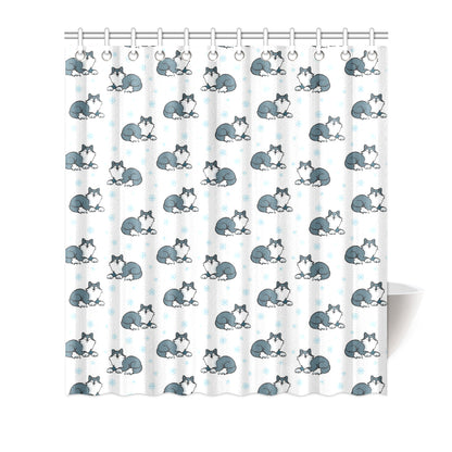 Alaskan Malamute Pattern Print Design 03 Shower Curtain