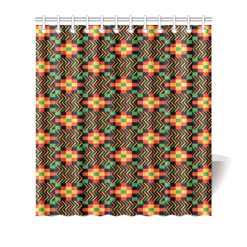 Kente Pattern Print Design 01 Shower Curtain