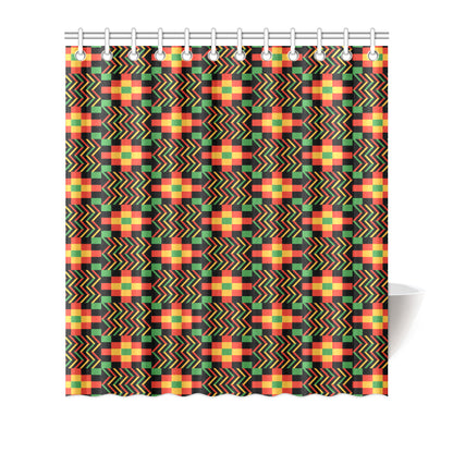 Kente Pattern Print Design 01 Shower Curtain
