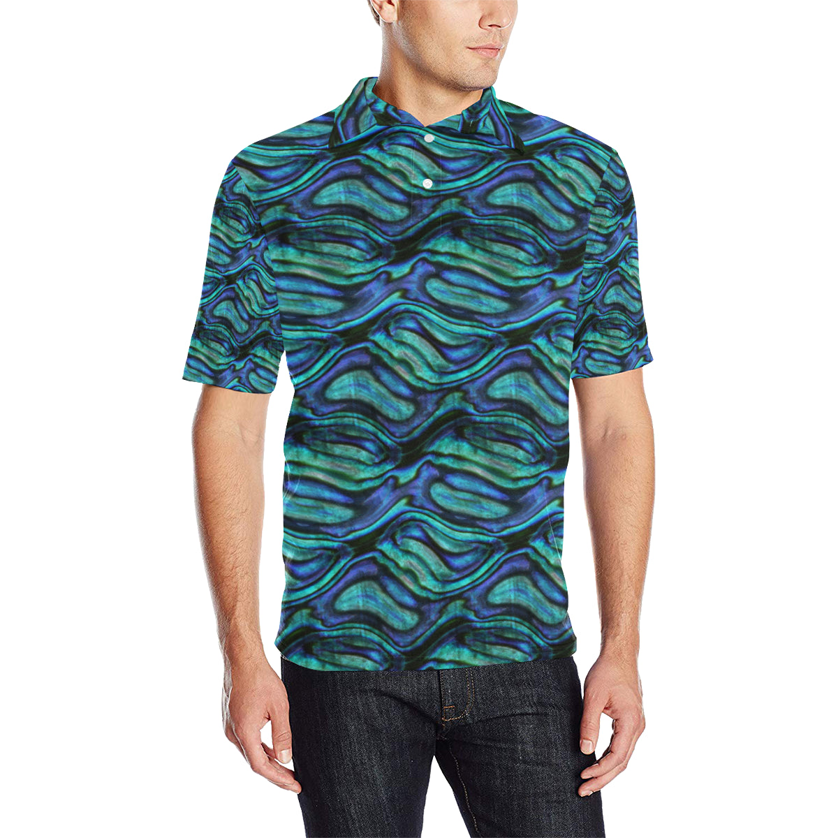Abalone Pattern Print Design 02 Men Polo Shirt