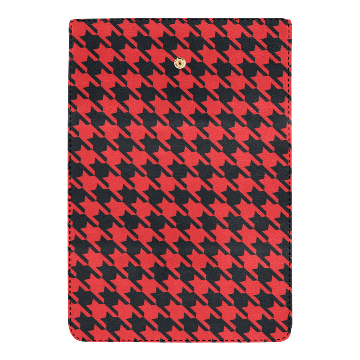 Houndstooth Red Pattern Print Design 03 Women's Trifold Wallet