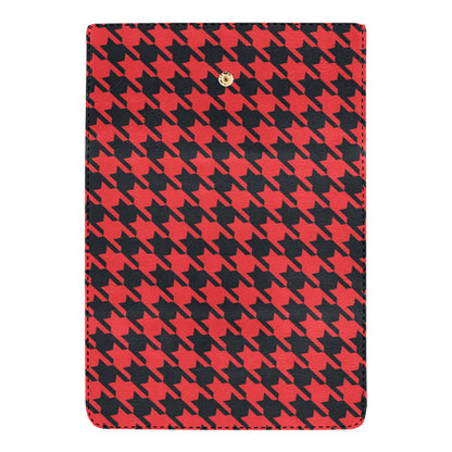 Houndstooth Red Pattern Print Design 03 Women's Trifold Wallet