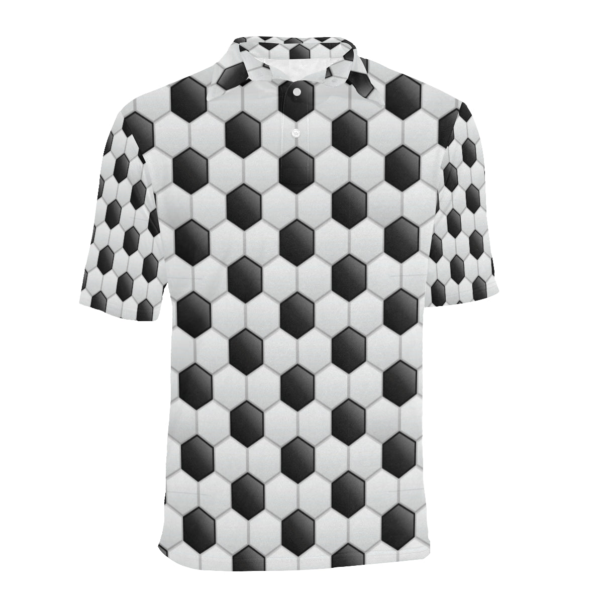 Soccer Ball Texture Print Pattern Men Polo Shirt