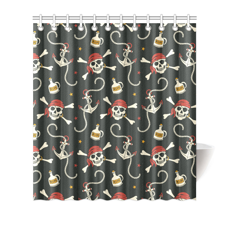 Pirate Pattern Print Design A02 Shower Curtain