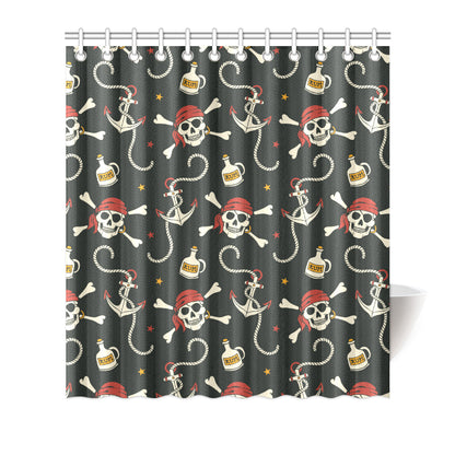 Pirate Pattern Print Design A02 Shower Curtain