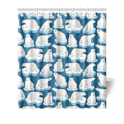 Polar Bear Pattern Print Design PB03 Shower Curtain