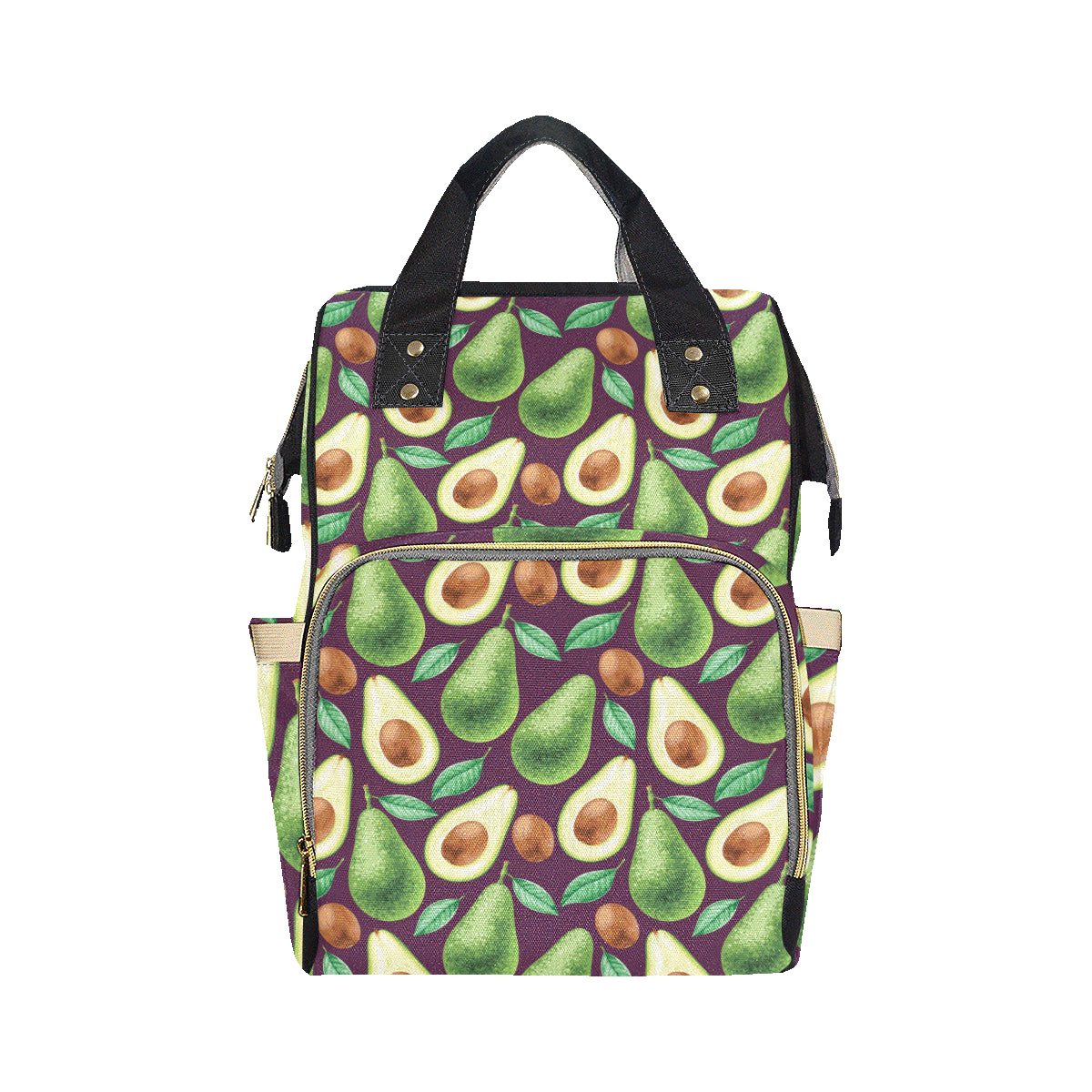 Avocado Pattern Print Design AC08 Diaper Bag Backpack