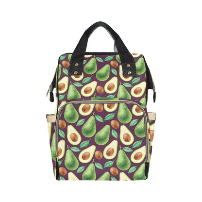 Avocado Pattern Print Design AC08 Diaper Bag Backpack