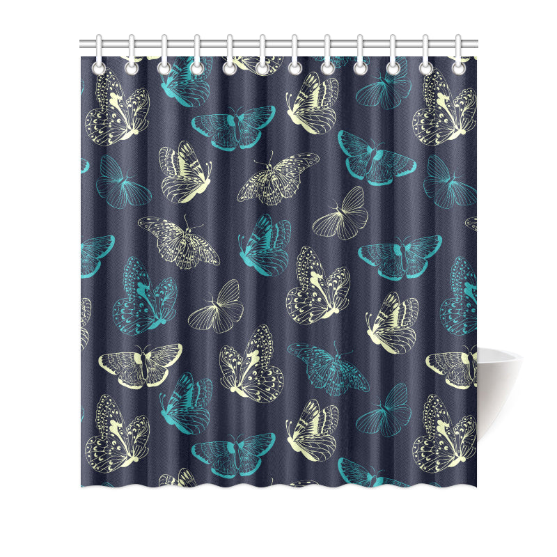 Monarch Butterfly Pattern Print Design 01 Shower Curtain