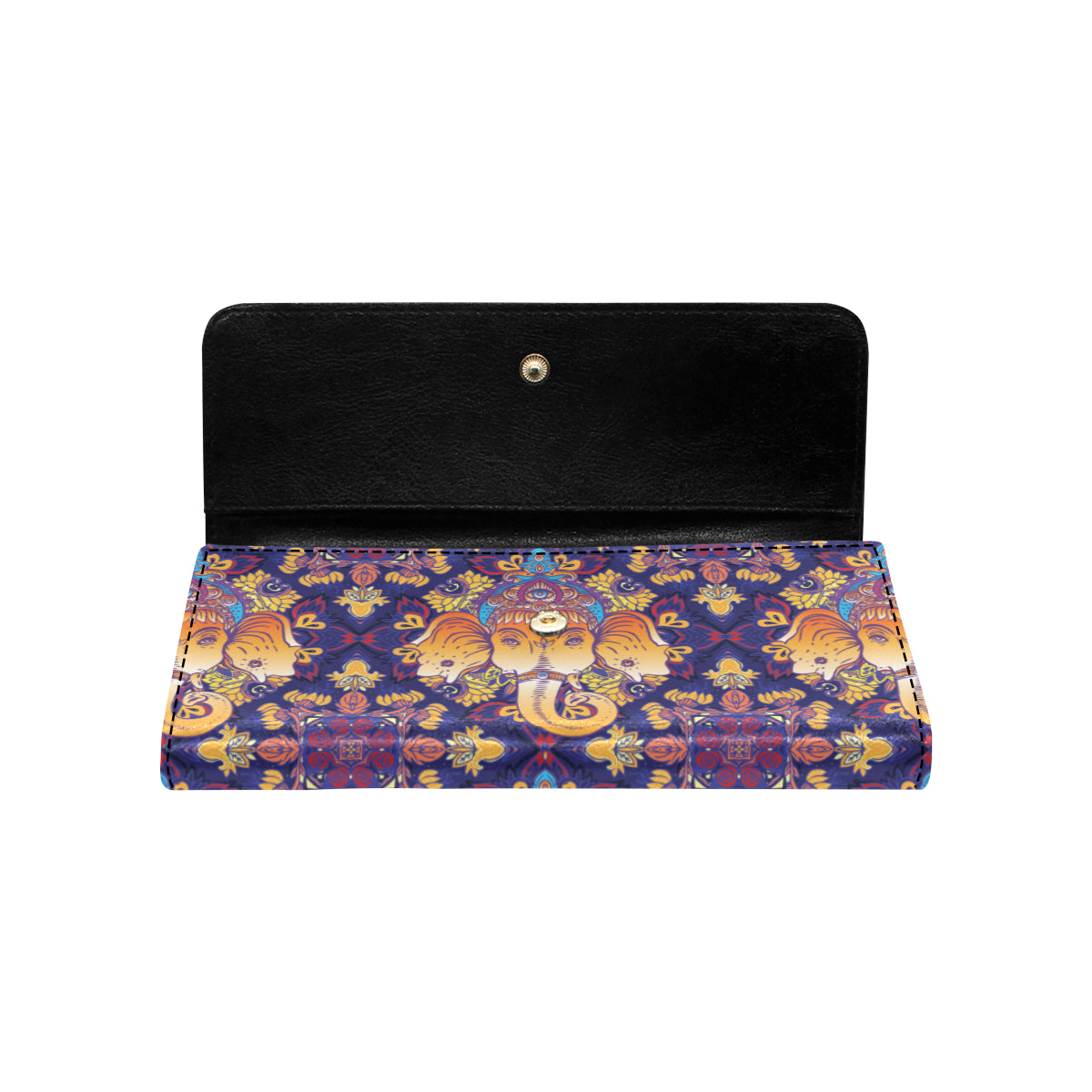 Ganesha Pattern Print Design 01 Women's Trifold Wallet