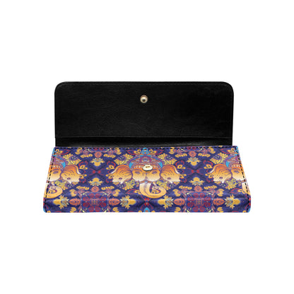 Ganesha Pattern Print Design 01 Women's Trifold Wallet